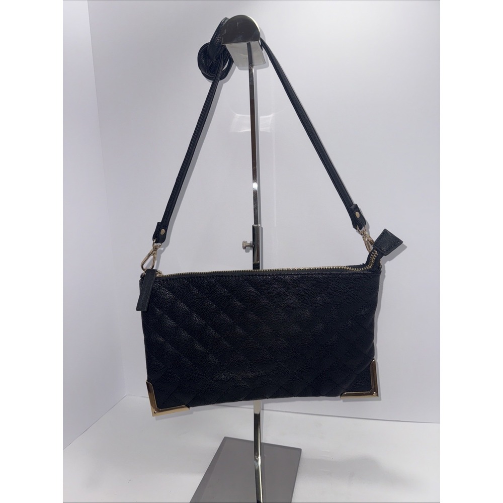 Forever 21 Medium Quilted Black Crossbody Gold Hardware Bag/Clutch Boho Y2K Goth